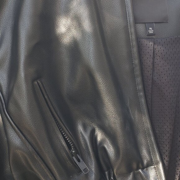 Faux Leather Cropped Hooded Jacket - Picture 4 of 7